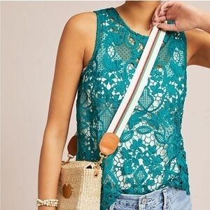 NWT Anthropologie X James Coviello ‘Martigues’ guipure lace shell L